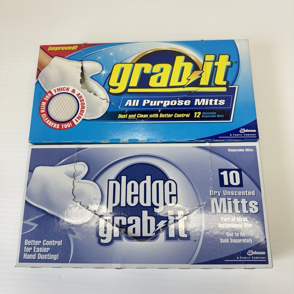 2 Pledge Grab It Disposable Mitts Dry Unscented 19 Ct Hand Dusting New